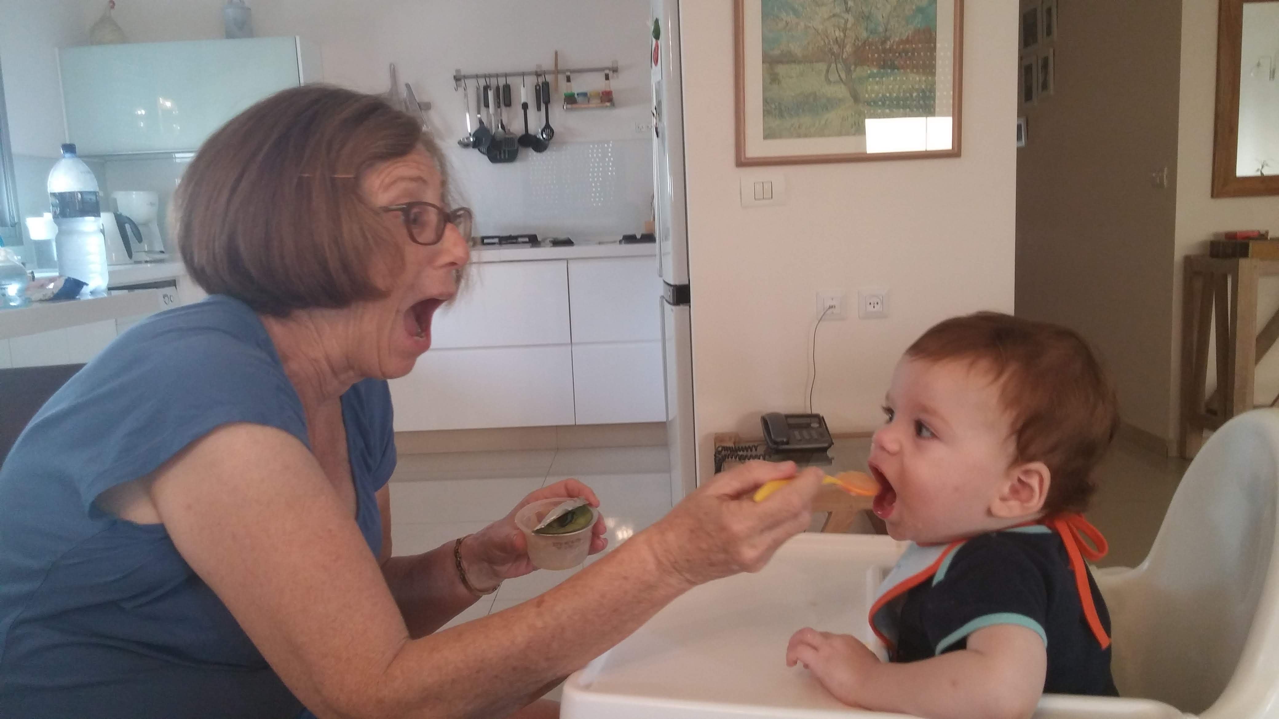 Linda with grandchildren